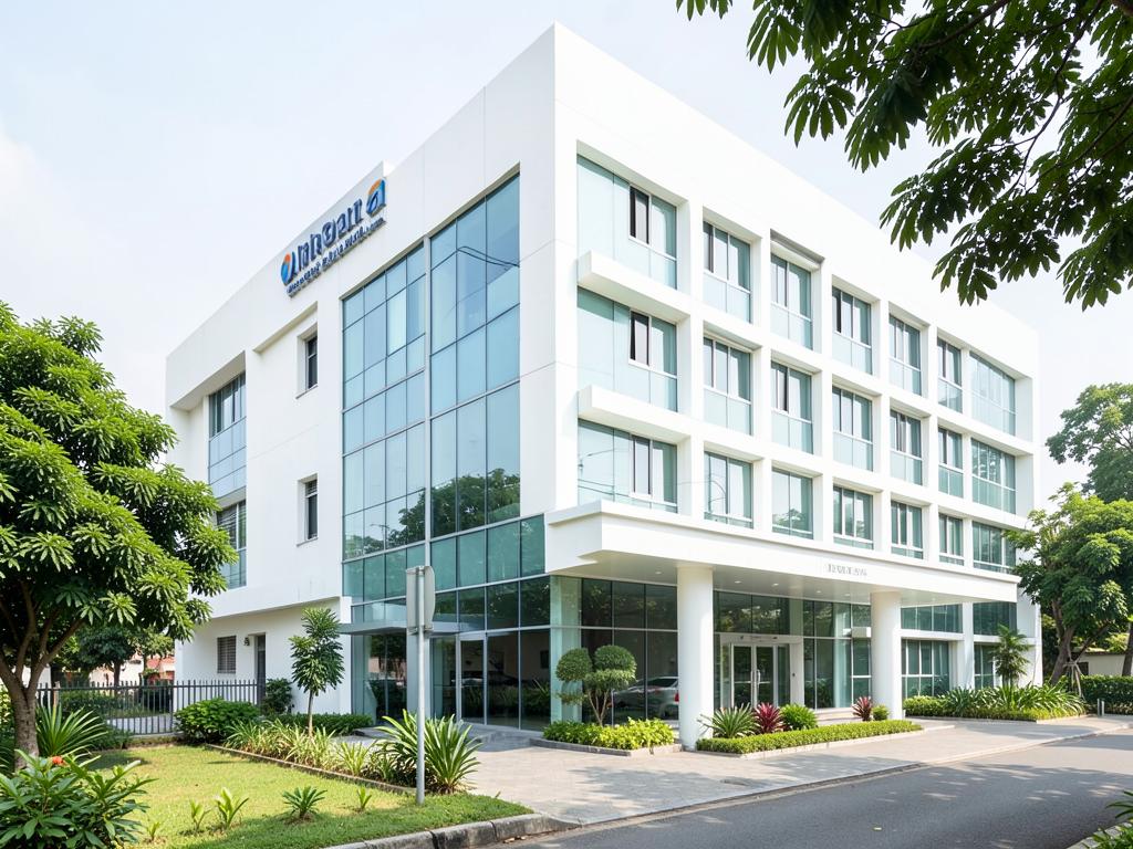 Contemporary hospital building exterior