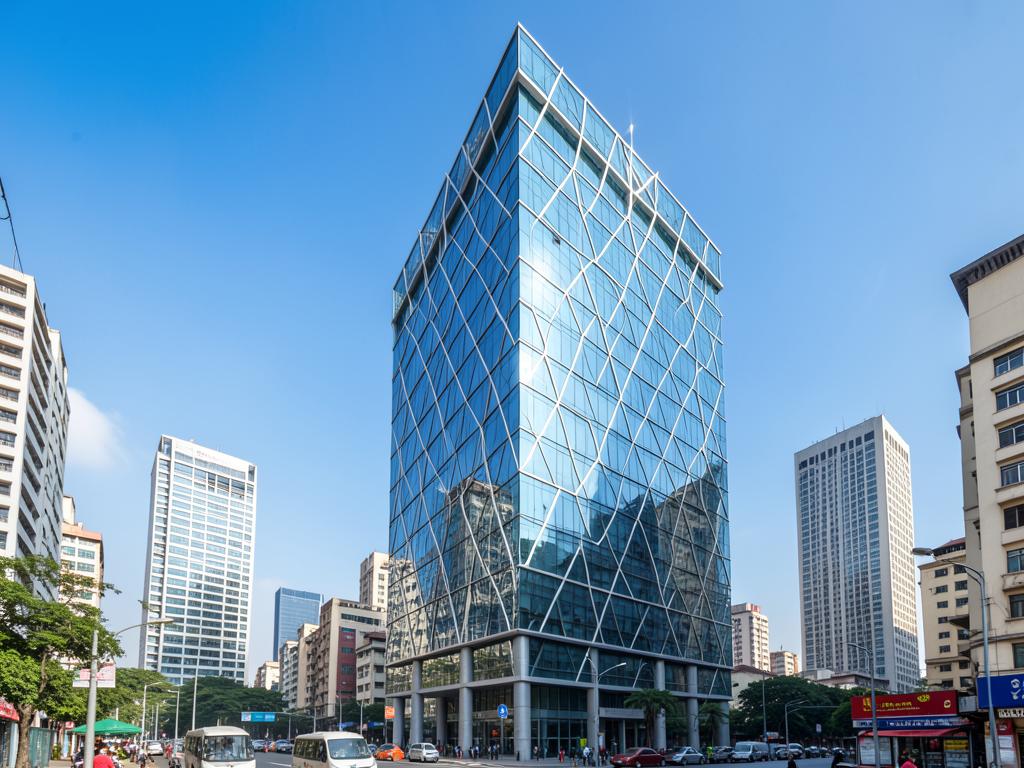 Commercial glass office tower in India